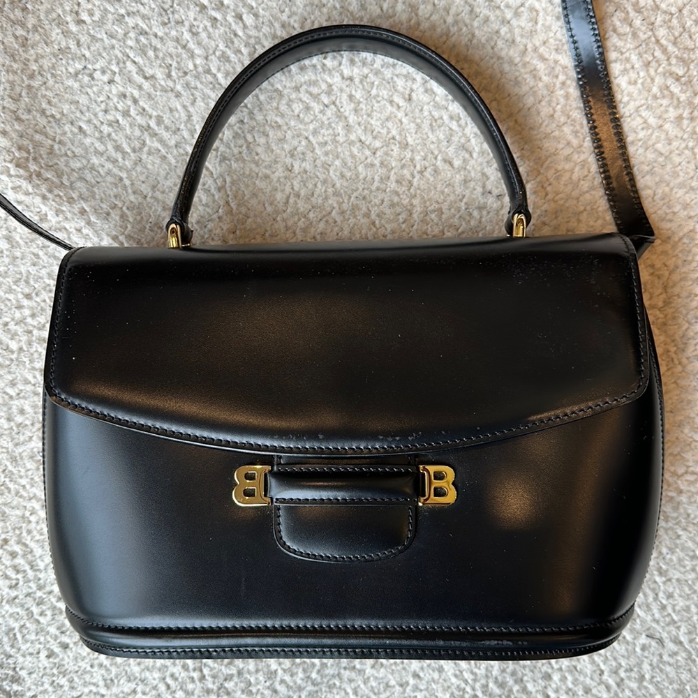 Bally black box top handle purse